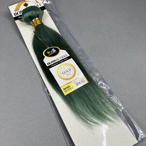 14” Turquoise Green Boss Bundles Yaki Straight 100% Human Hair Track Extensions